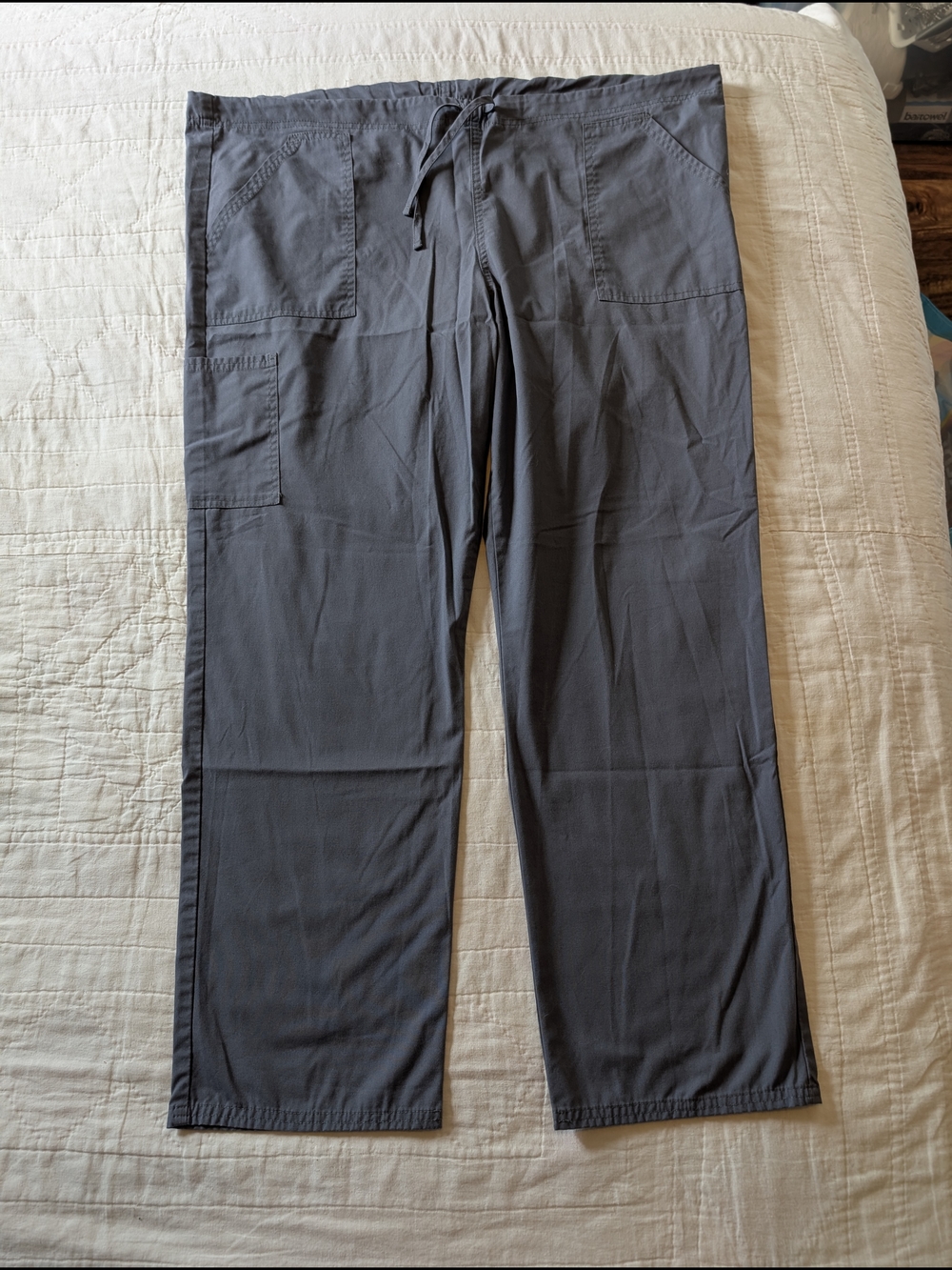 Gray Drawstring Scrub Pants